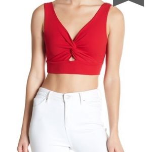 NWT BLVD V-Neck Front Twist Crop Top